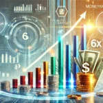 A modern financial growth concept with rising graphs and investment symbols representing money6x strategies.