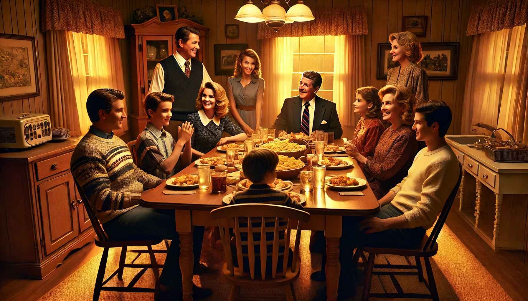 A dramatic family dinner scene with all Blue Bloods characters together during the finale. bluebloodsfinale