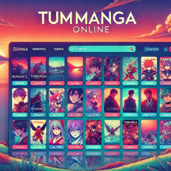 A vibrant landscape image showcasing Tumangaonline homepage with a variety of manga categories displayed attractively.