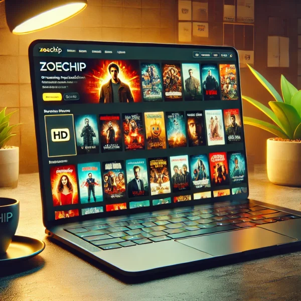 zoechip interface showcasing an extensive movie and TV show library.