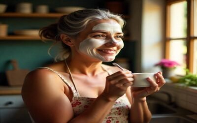 Woman applying natural remedy to reduce melanin in skin for brighter complexion.